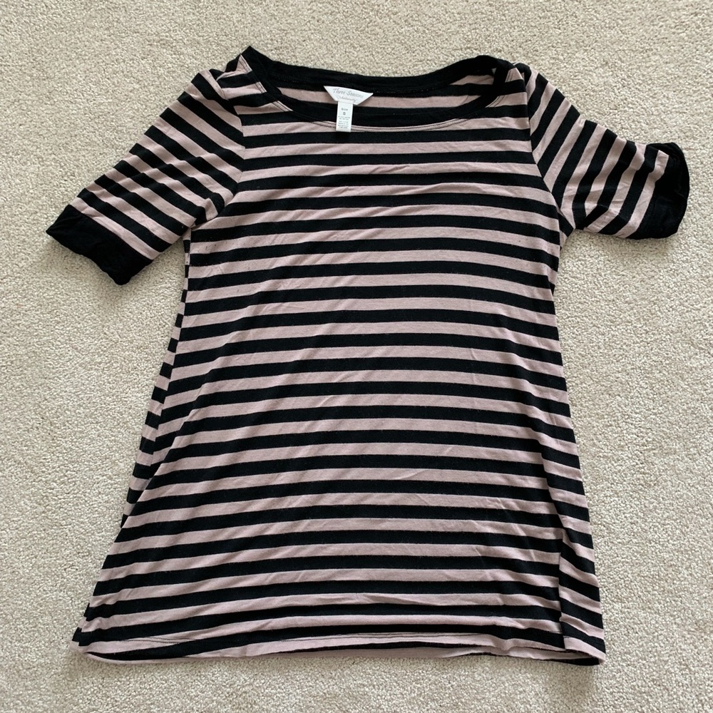 Three Seasons Maternity Tan and black top